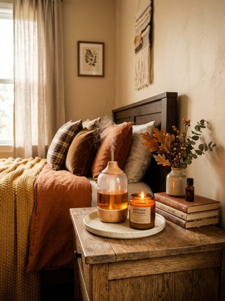 scented bedroom styling fall bedroom decor idea modern