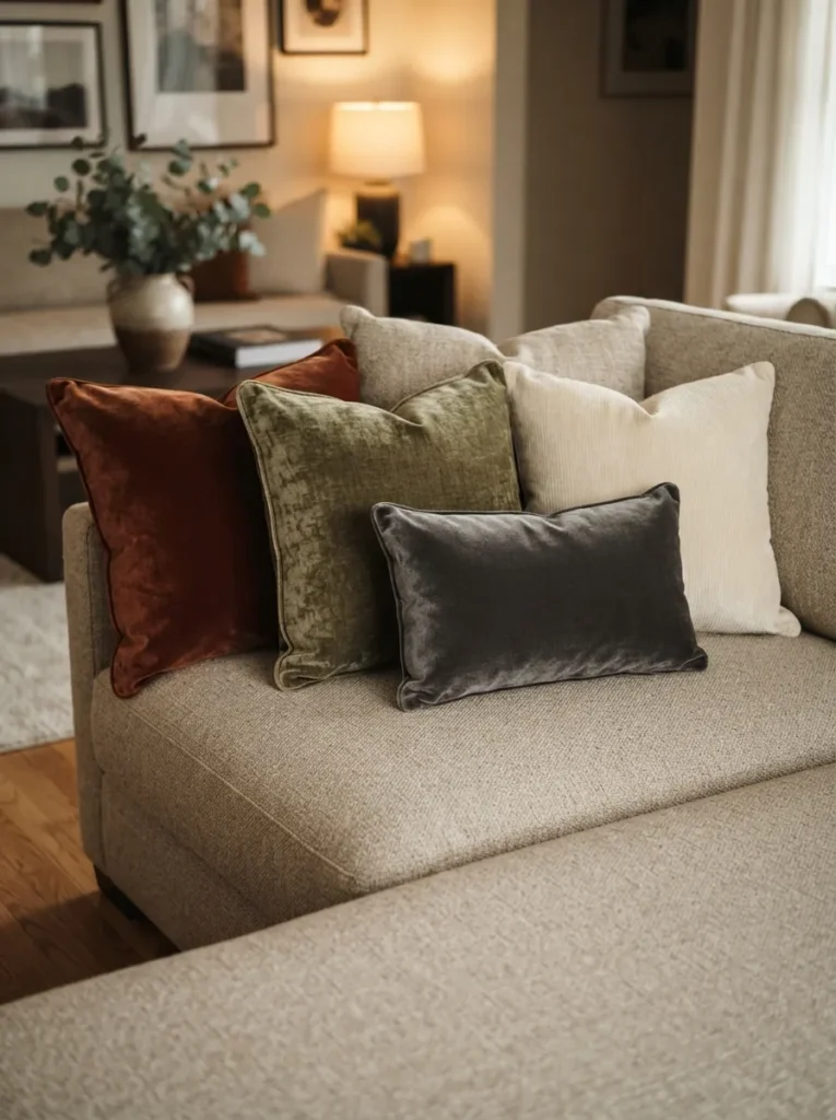 velvet cushion update fall home decor idea modern