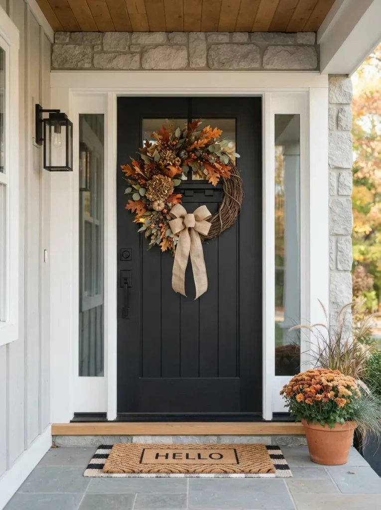 wreath door accent fall home decor idea 2026