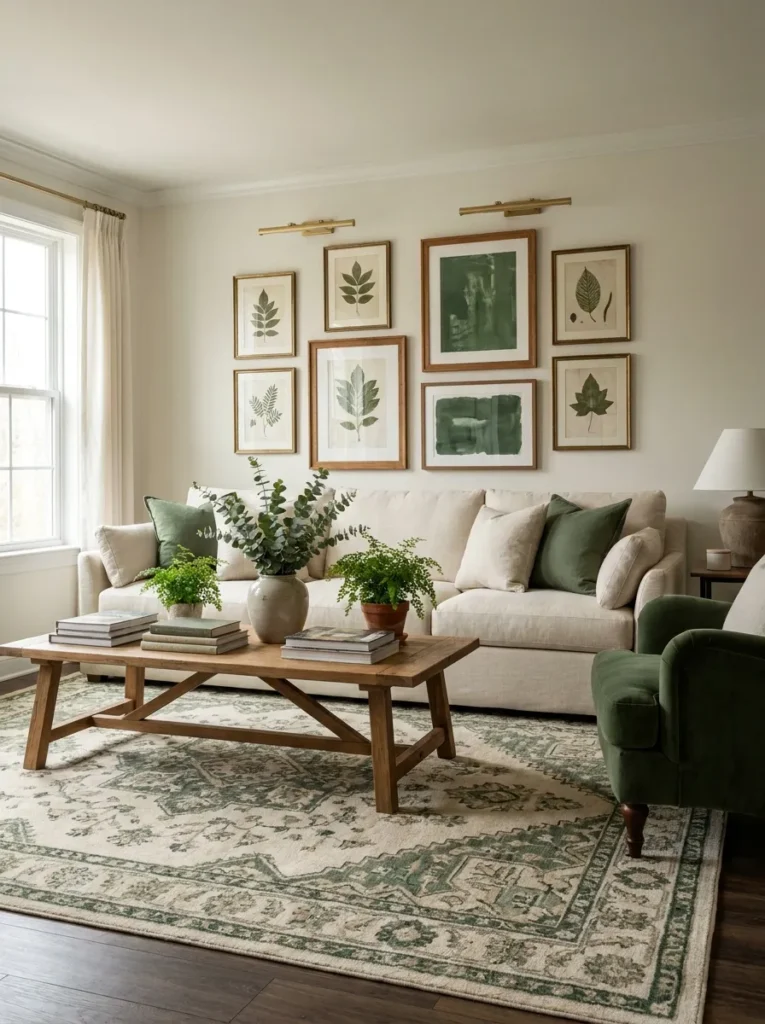 botanical gallery wall spring living room decor idea 202