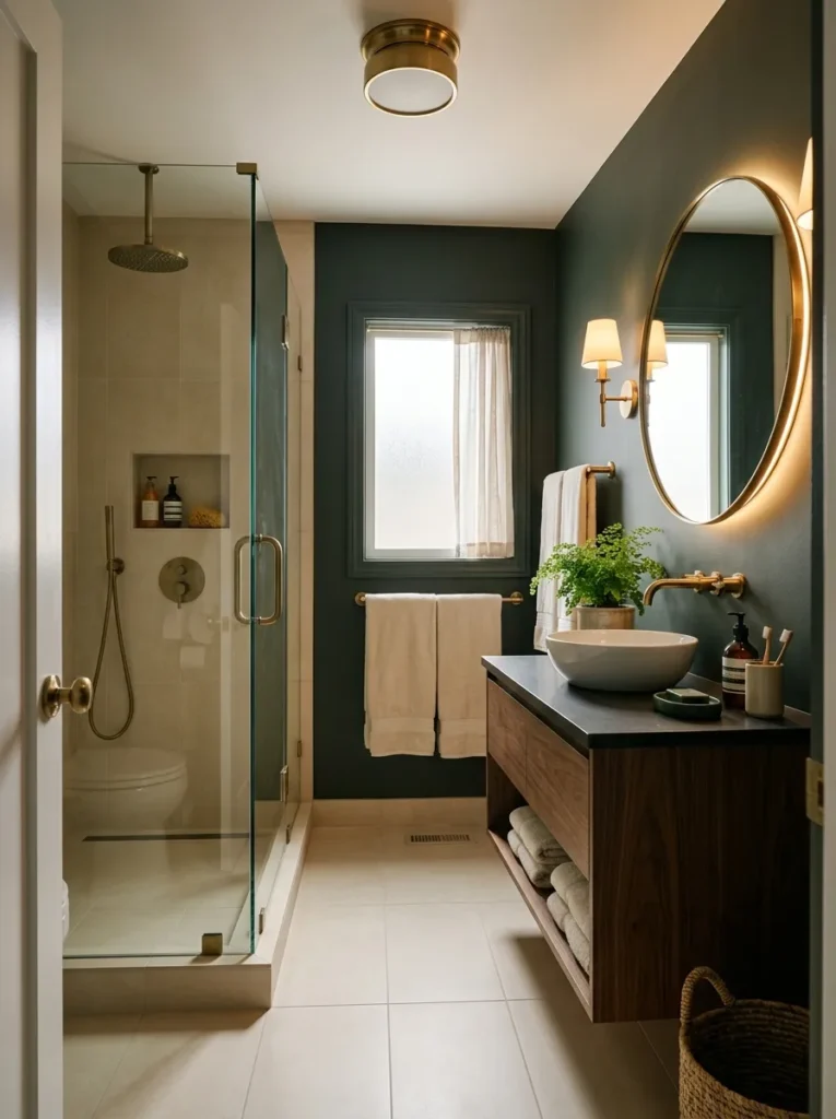 dark moody bathrooms cozy bathroom idea 2026