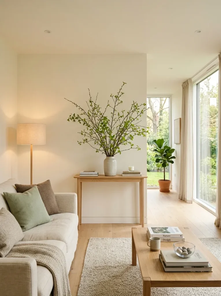 fresh branch styling spring living room decor idea 2026