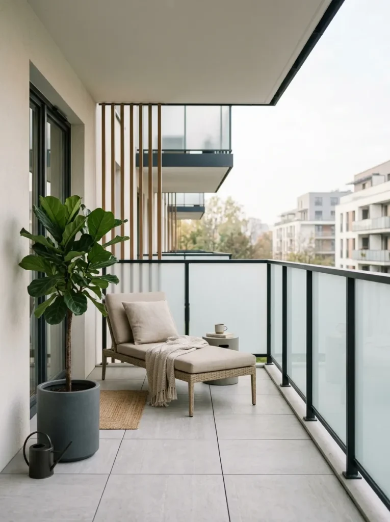 frosted glass screens balcony grill design idea 2026