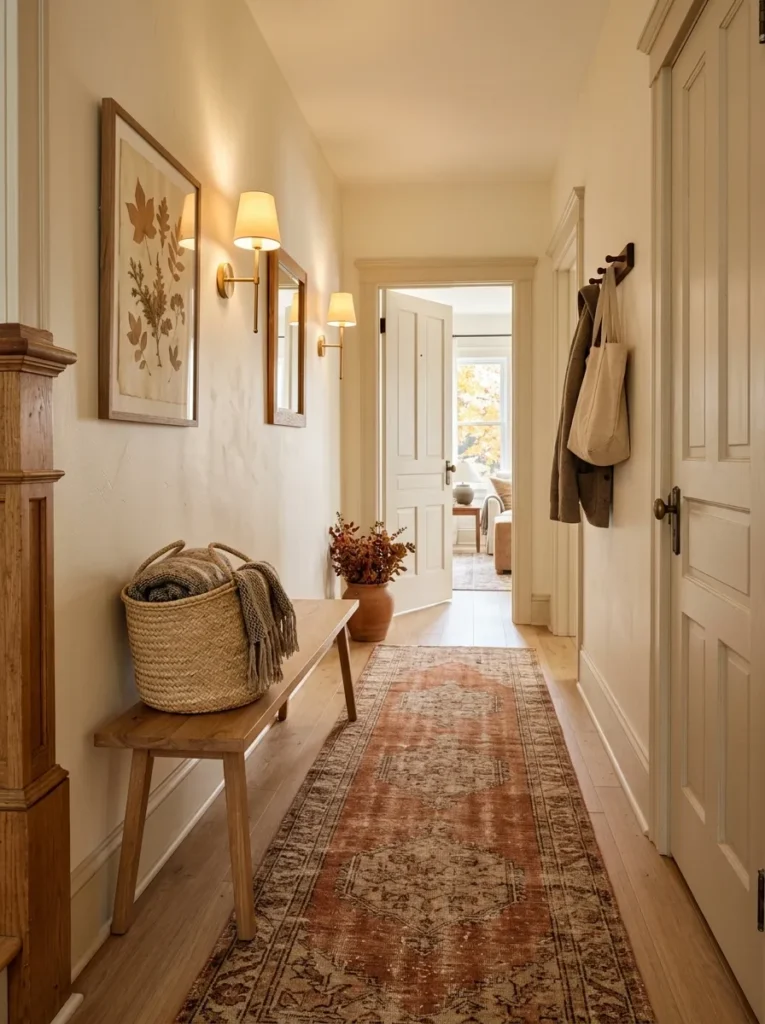 layered hallway runner fall decor idea for your home 2026