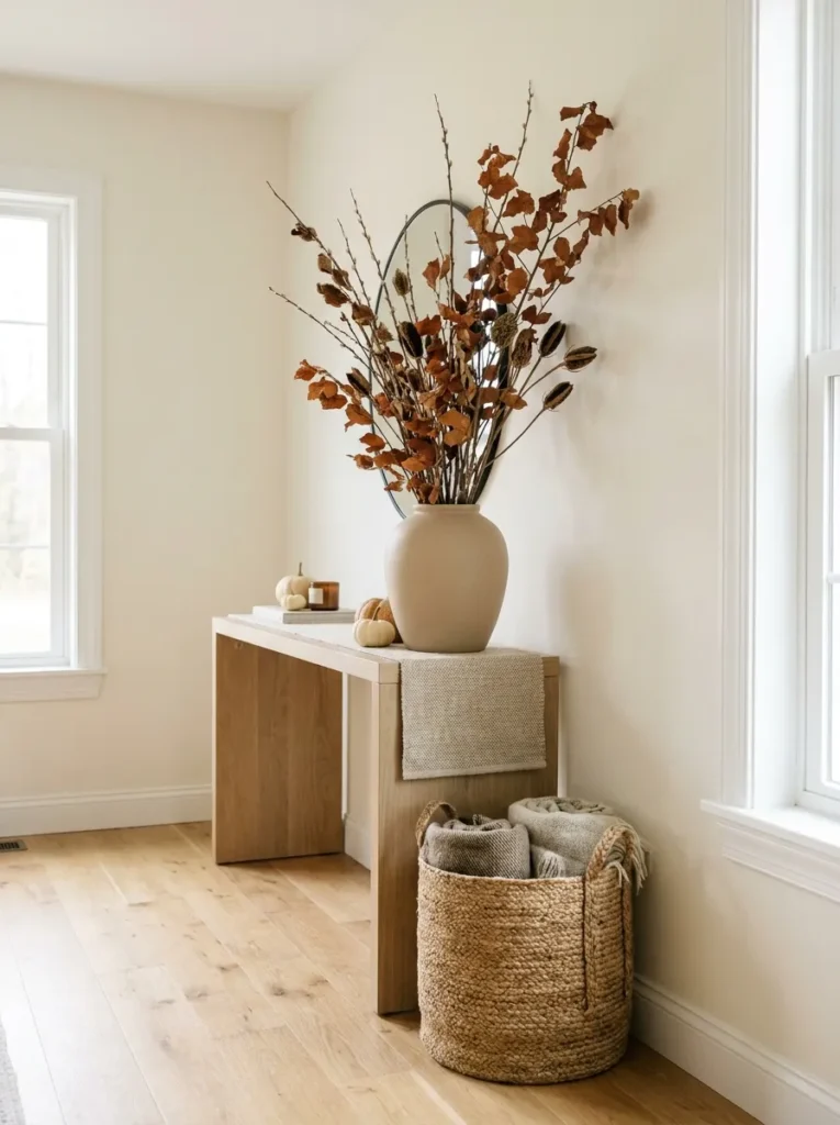 natural foyer branches fall decor idea for your home 2026