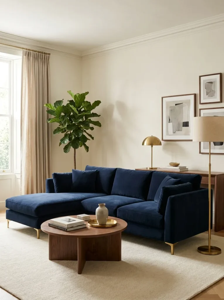 navy velvet corner corner sofa design 2026