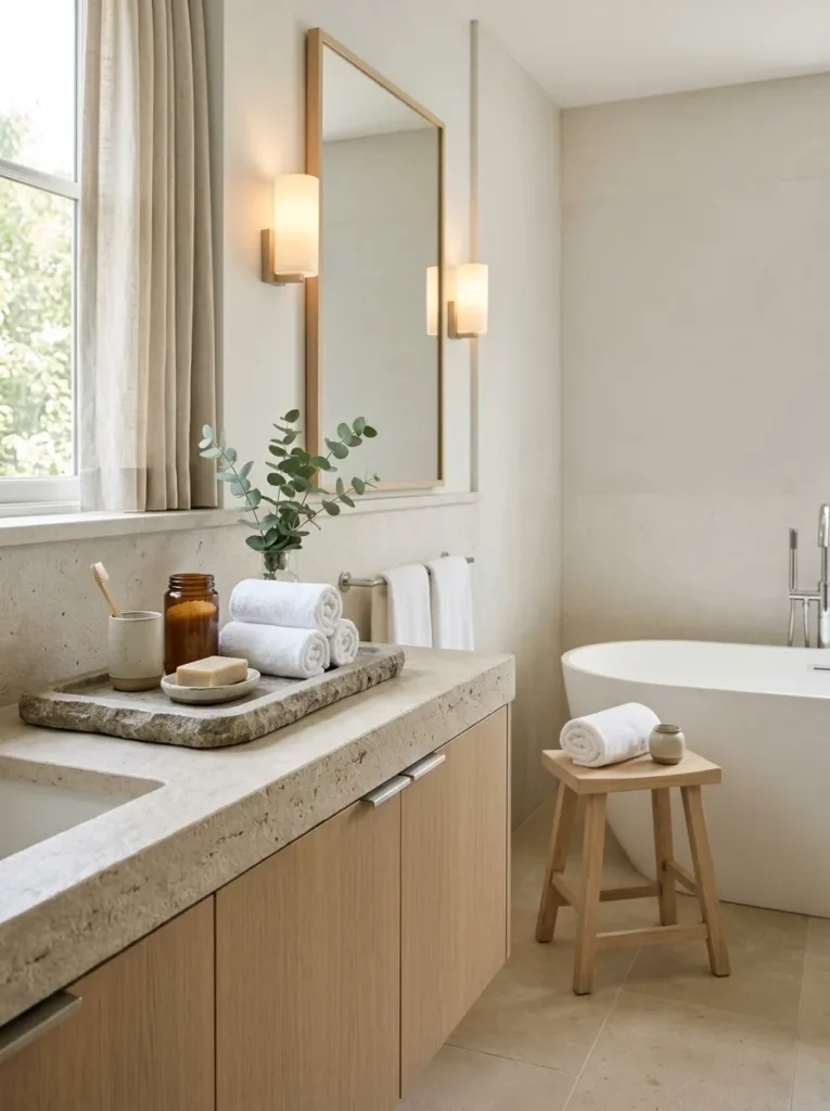 spa inspired accessories cozy bathroom idea modern
