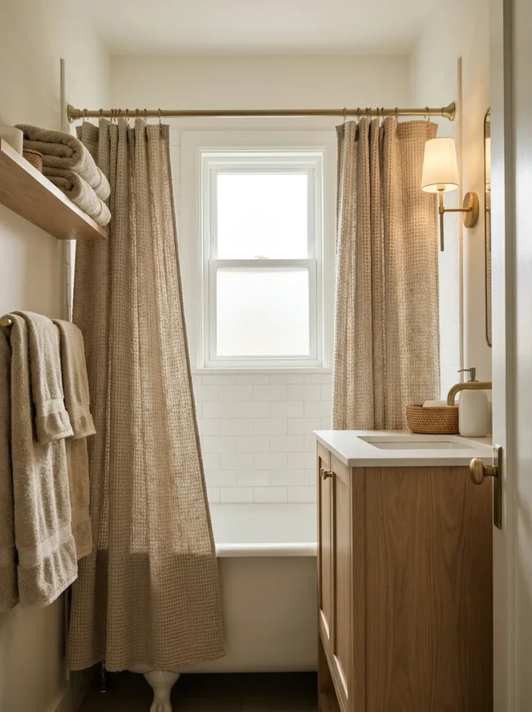 textured shower curtains cozy bathroom idea modern