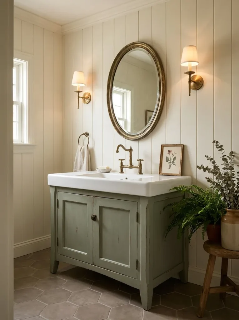 vintage vanity styling cozy bathroom idea modern