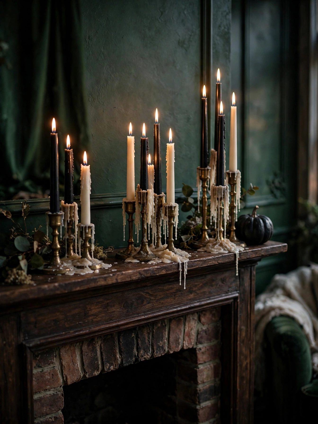02 halloween mantle decor ideas 2026 taper candle clusters