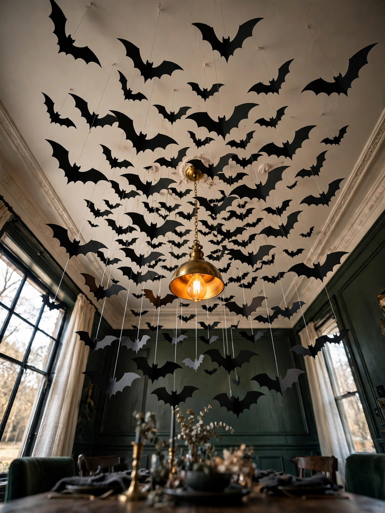 05 halloween room decor ideas 2026 floating bat ceilings