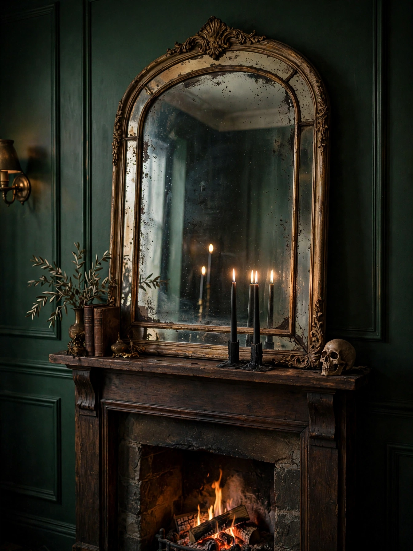 06 halloween mantle decor ideas 2026 antique mirror layering