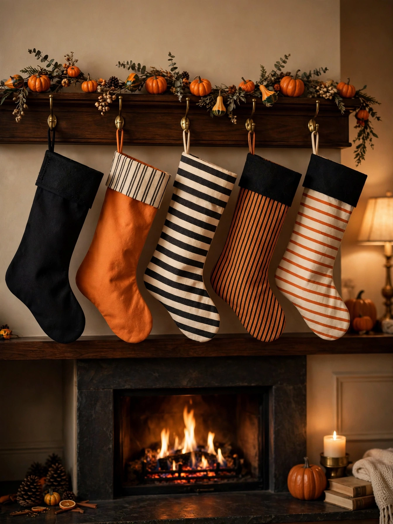 09 halloween mantle decor ideas 2026 halloween stocking row