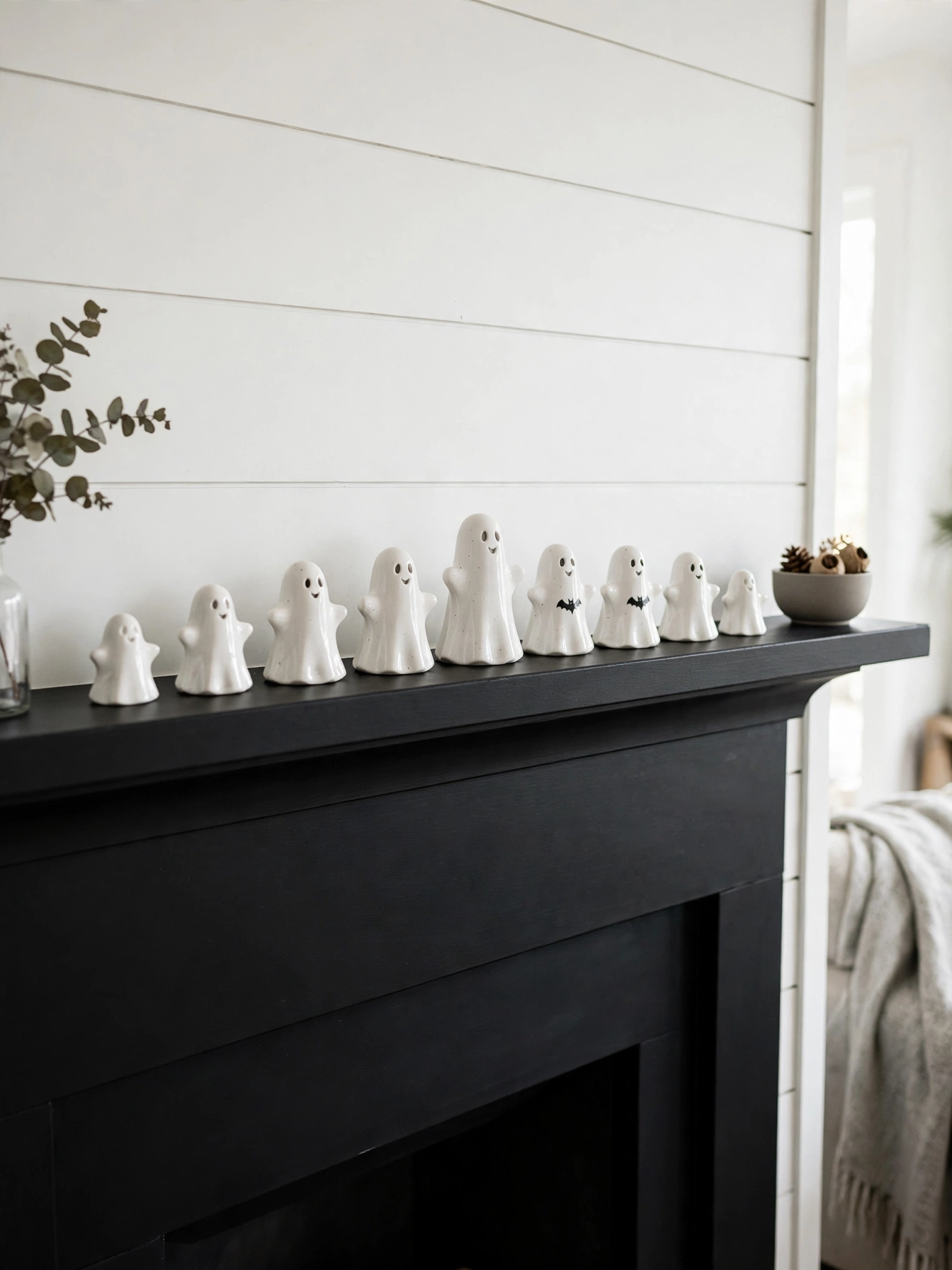 11 halloween mantle decor ideas 2026 ghost figurine lineup