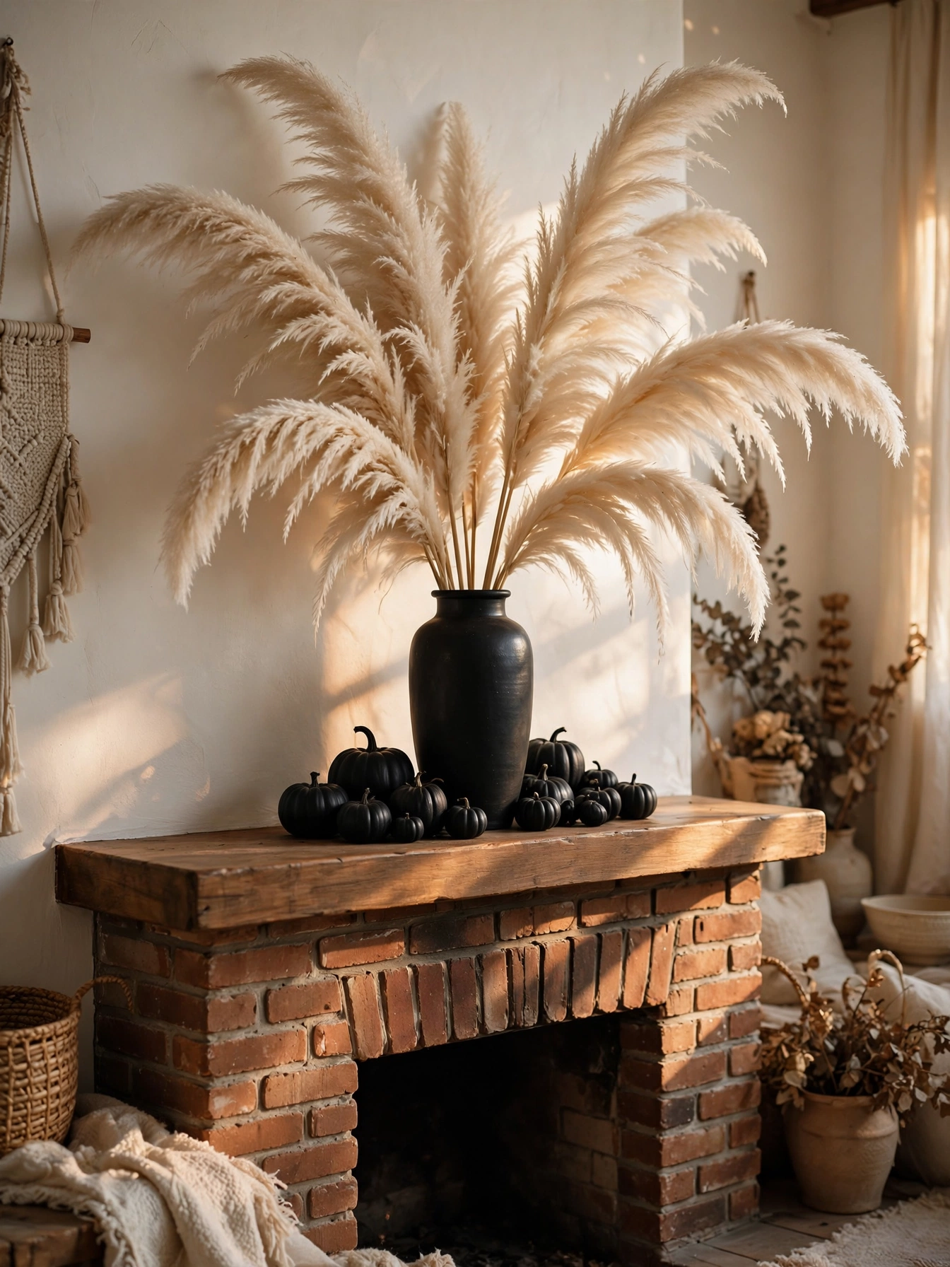 16 halloween mantle decor ideas 2026 pampas grass picks