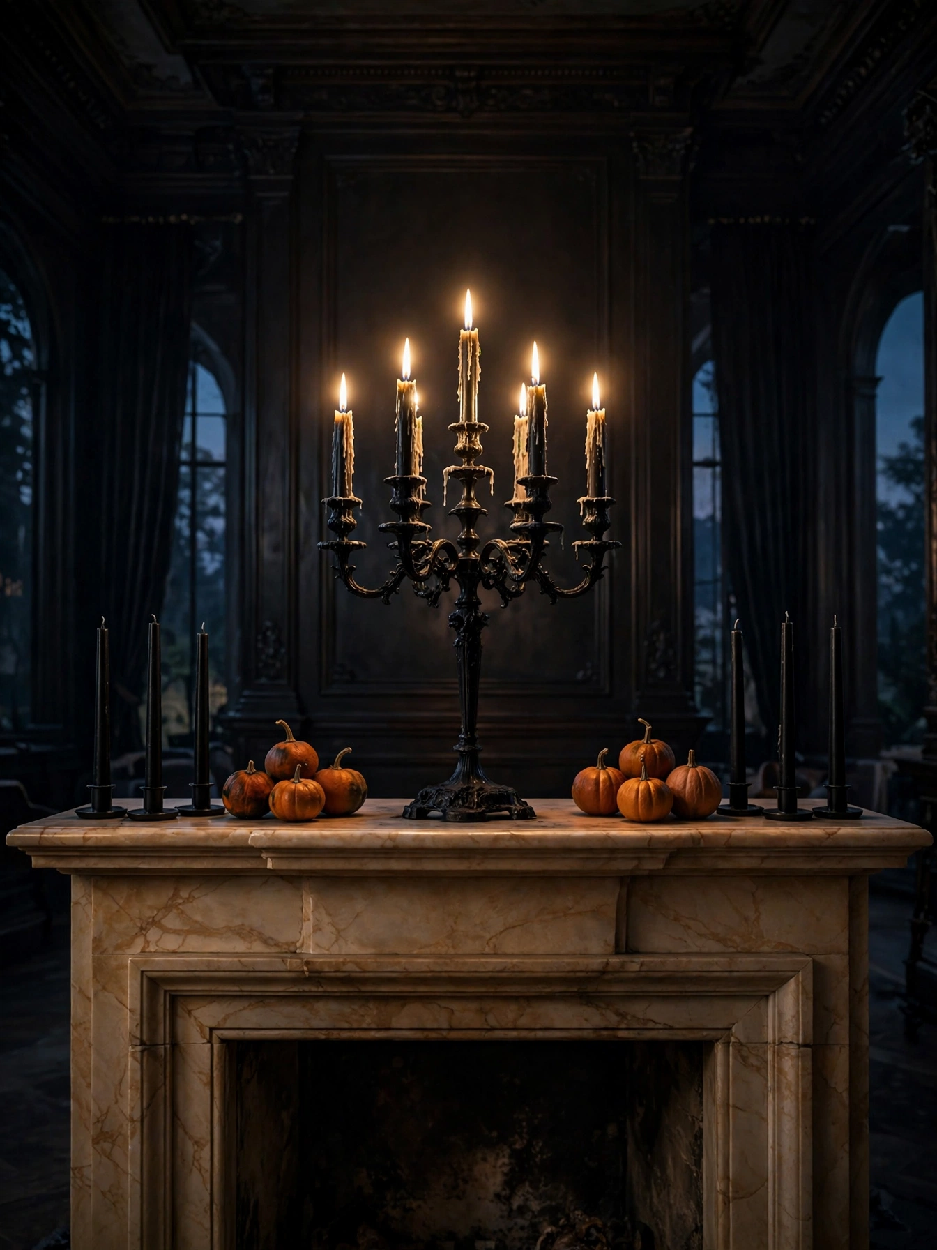 19 halloween mantle decor ideas 2026 candelabra centerpiece