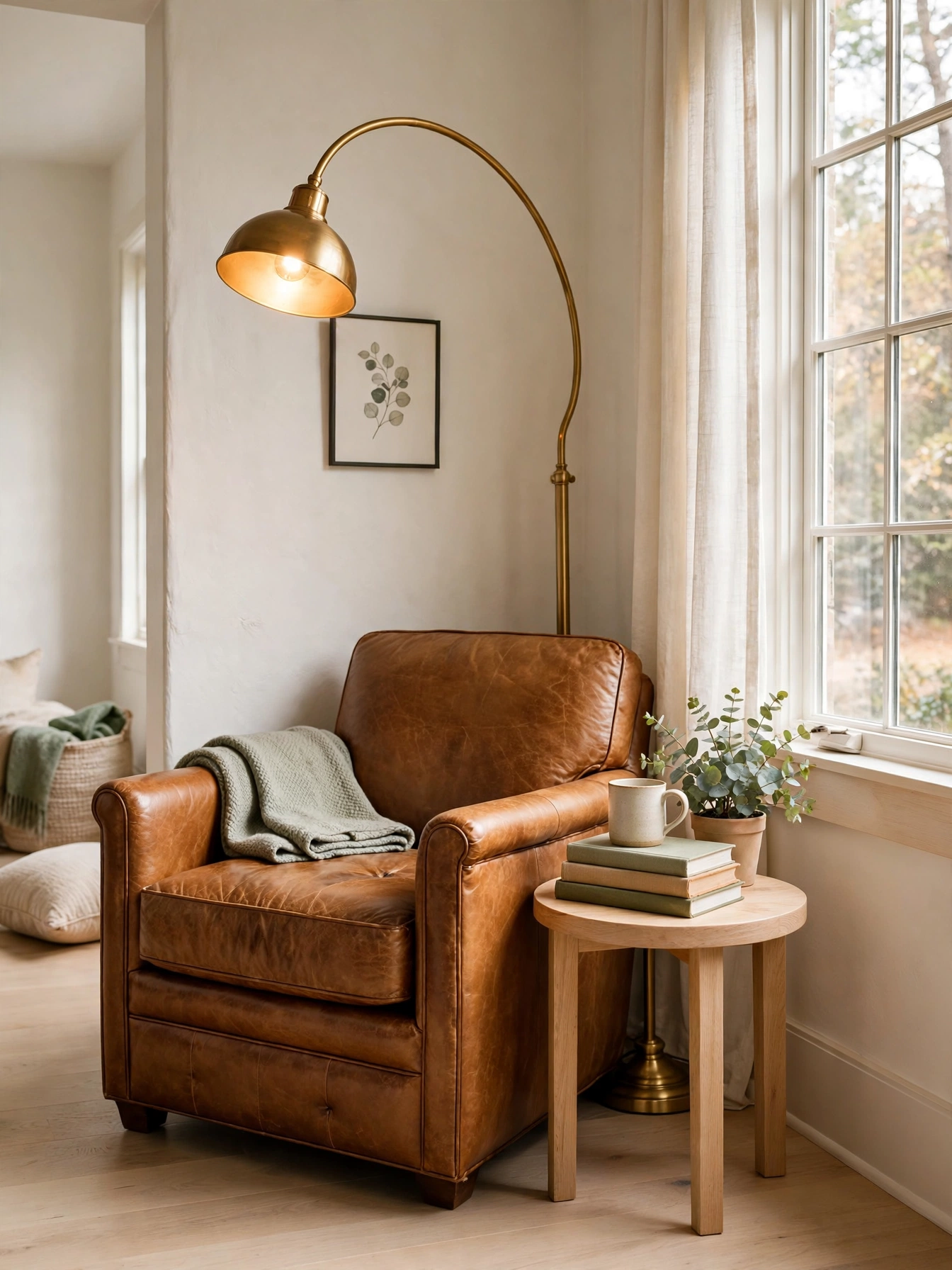 Angled chair activating a dead corner, a clever win for how to make your living room look bigger