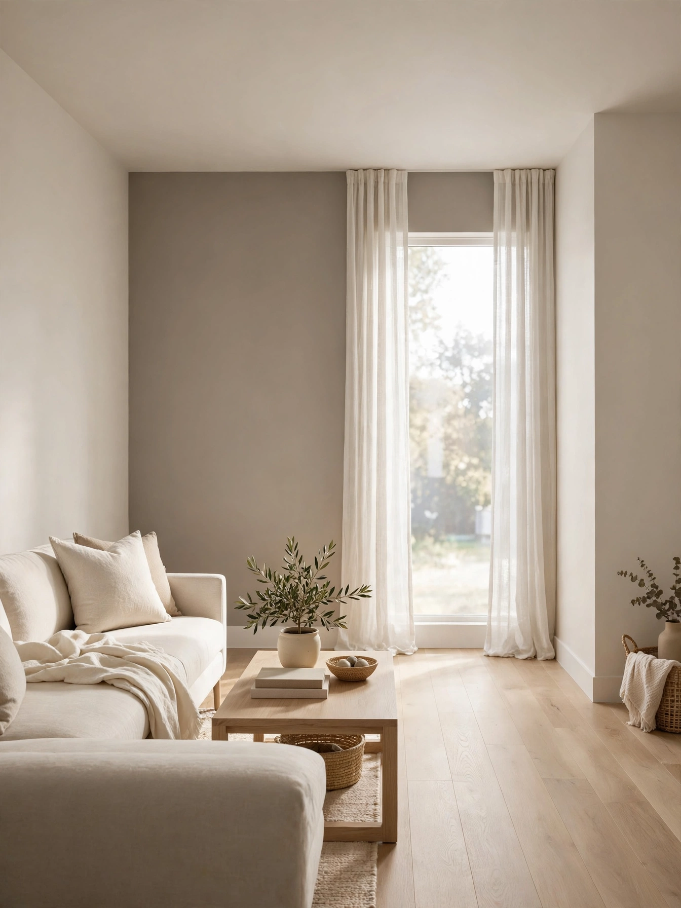 Pale paint with a receding far wall in this lesson on how to make your living room look bigger with paint