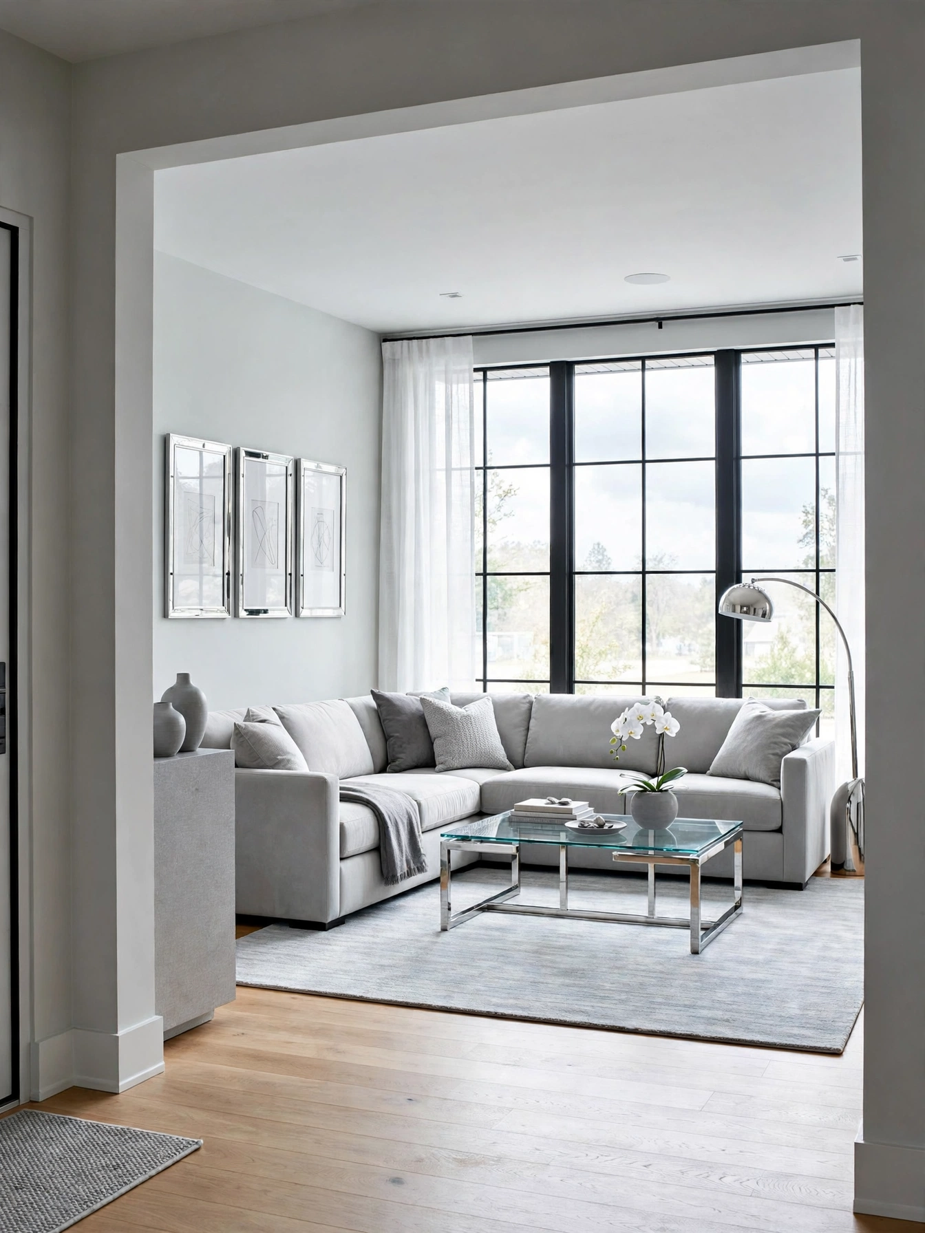 Contrasting boucle, leather, linen and wool textures, tactile neutral living room ideas