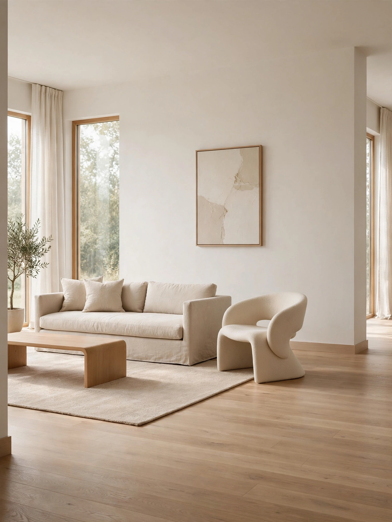 Minimalist room with generous empty space, the restraint lesson in why furniture scale matters in living rooms